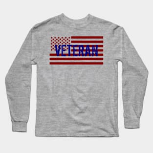 American Flag Military Veteran Long Sleeve T-Shirt